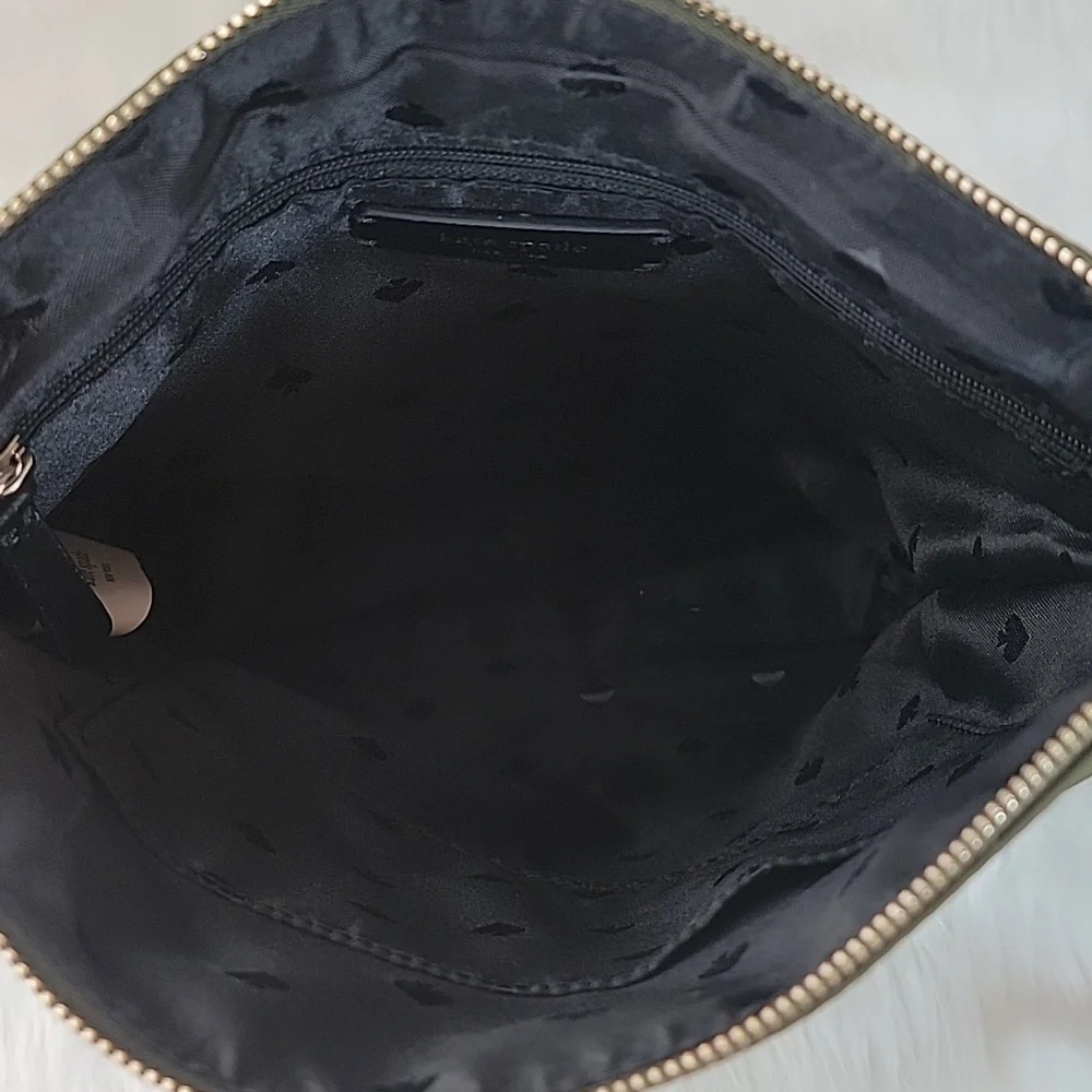 KATE SPADE Dawn Olive Green Nylon Zip Closure‎ Designer Crossbody Shoulder Bag